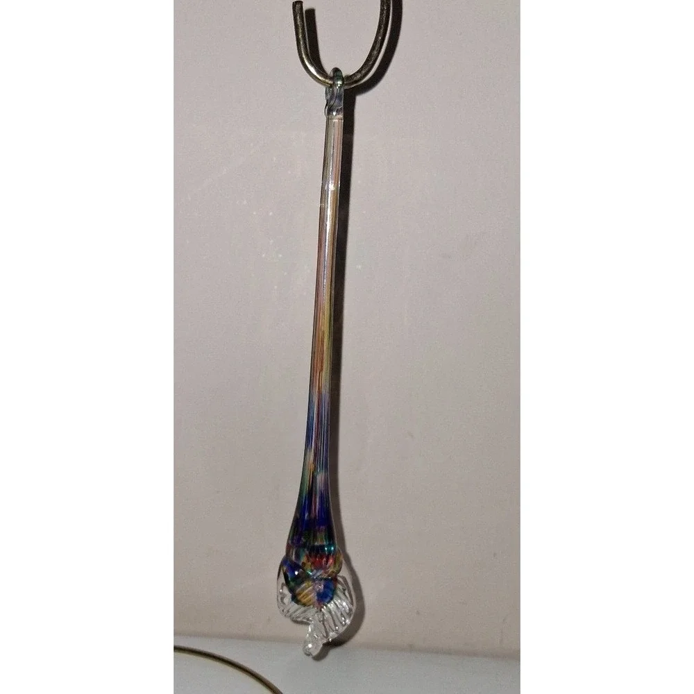 Hand Blown Art Glass Icicle Christmas Ornament 7